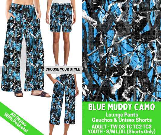 Preorder! Closes 2/25. ETA May. Blue Muddy Camo Combo Lounge Lengths - Alonna's Legging Land