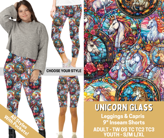 Preorder! Closes 2/26. ETA May. Unicorn Glass Combo Legging Lengths - Alonna's Legging Land