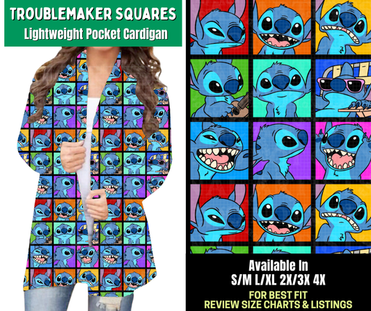 Preorder! Closes 2/18. ETA May. Troublemaker Squares Pocket Cardigan - Alonna's Legging Land