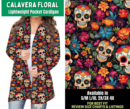 Preorder! Closes 2/18. ETA May. Calavera Floral Pocket Cardigan - Alonna's Legging Land