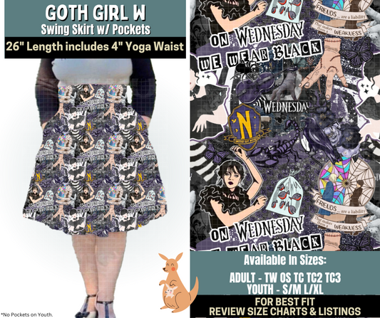 Preorder! Closes 10/2. ETA Dec. Goth Girl W Swing Skirt