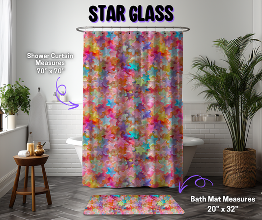 Preorder! Closes 12/8. ETA March. Star Glass Custom Shower Curtain and/or Bath Mat