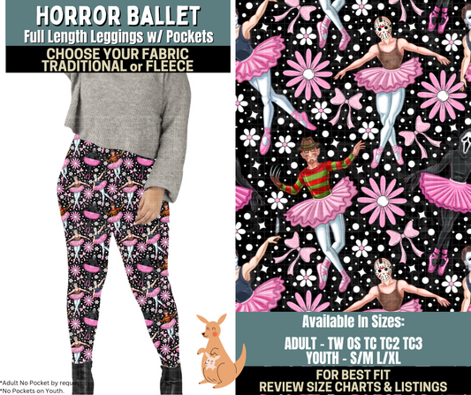 Preorder! Closes 10/2. ETA Dec. Horror Ballet Leggings Choose Fleece or Traditional
