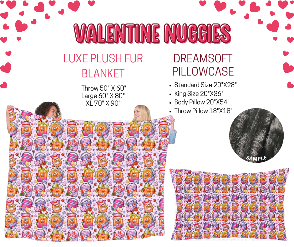 Preorder! Closes 11/17. ETA Jan. Valentine Nuggies Luxe Plush Fur Blanket and/or DreamSoft Pillowcase