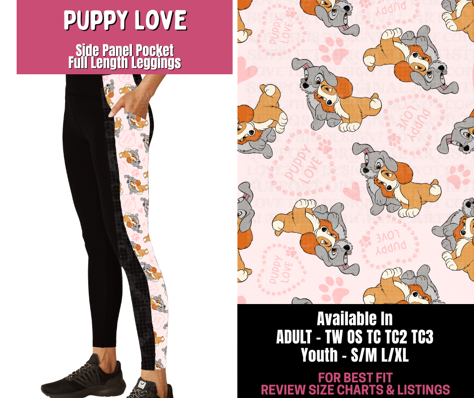 Preorder! Closes 11/10. ETA Jan. Puppy Love Side Panel Pocket Full Length Leggings