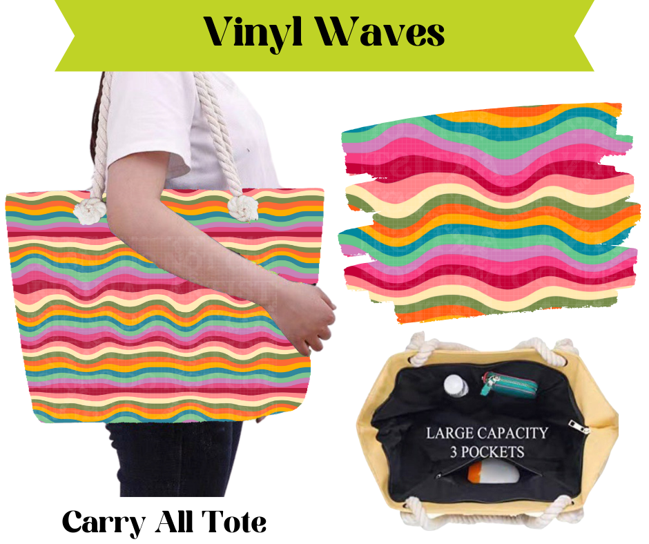 Preorder! Closes 3/16. ETA May. Vinyl Waves Carry All Tote