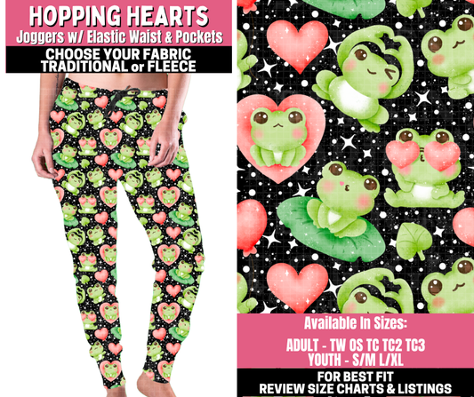Preorder! Closes 11/19. ETA Jan. Hopping Hearts Joggers Choose Fleece or Traditional