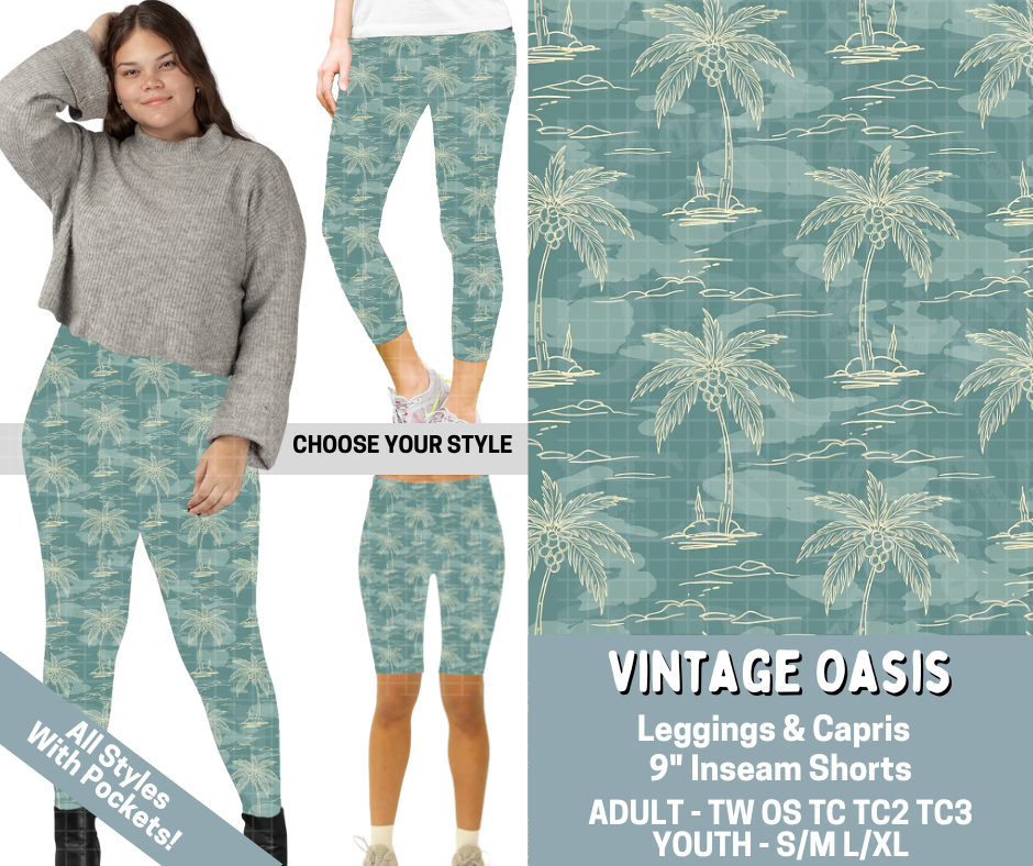 Preorder! Closes 3/4. ETA June. Vintage Oasis Combo Legging Lengths - Alonna's Legging Land