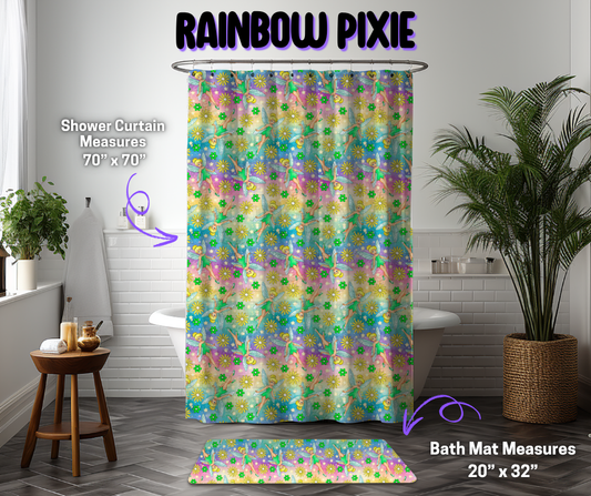 Preorder! Closes 12/8. ETA March. Rainbow Pixie Custom Shower Curtain and/or Bath Mat