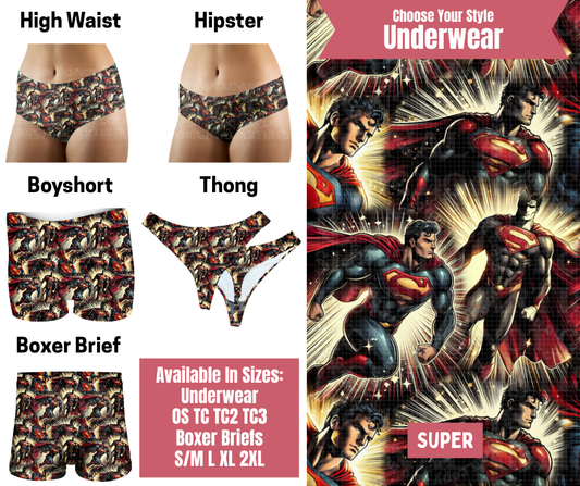Preorder! Closes 9/29. ETA Dec. Super Hipster, High Waist, Boyshort, & Thong Underwear & Boxer Briefs