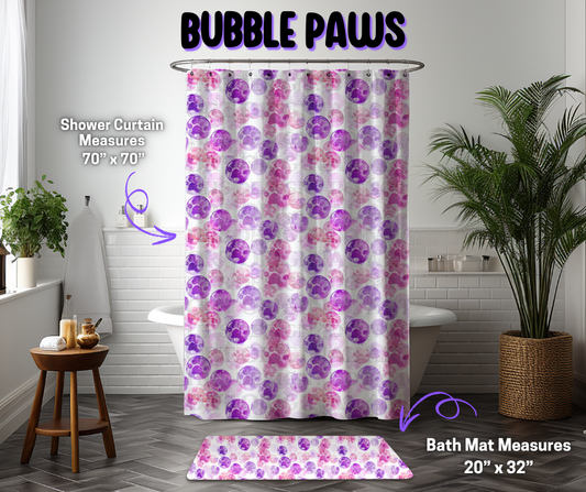 Preorder! Closes 12/8. ETA March. Bubble Paws Custom Shower Curtain and/or Bath Mat