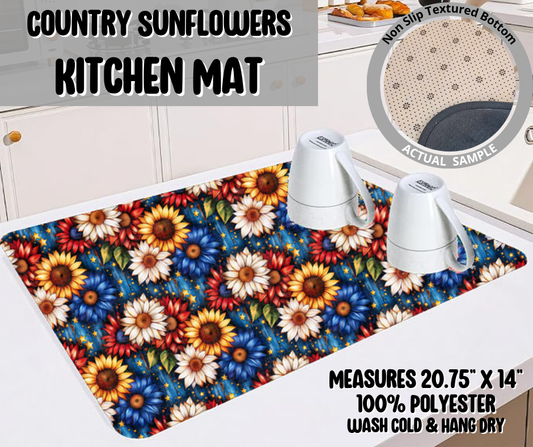 Preorder! Closes 4/20. ETA July. Country Sunflowers Kitchen Mat