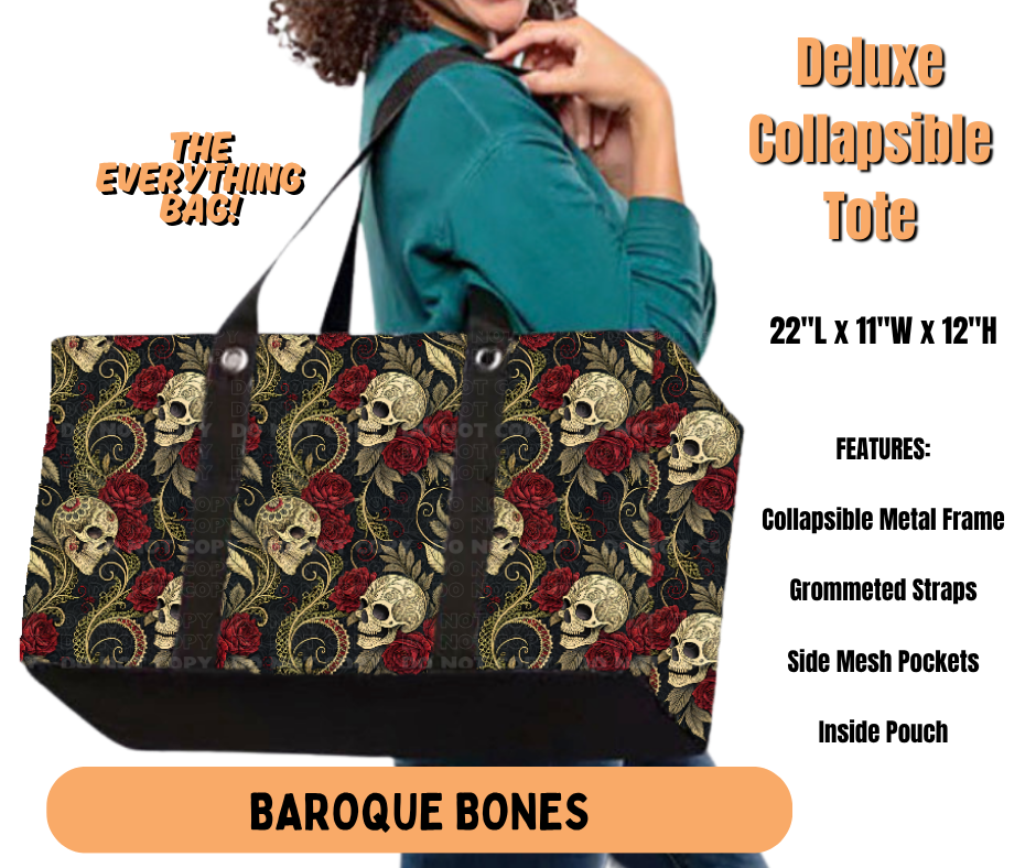 Preorder! Closes 7/2. ETA Oct. Baroque Bones Collapsible Tote