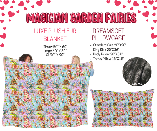 Preorder! Closes 11/17. ETA Jan. Magician Garden Fairies Luxe Plush Fur Blanket and/or DreamSoft Pillowcase