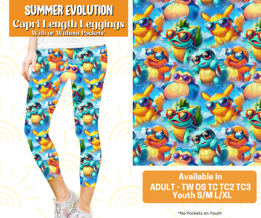 Preorder! Closes 5/16. ETA July. Summer Evolution Capri Length Leggings w/wo Pockets