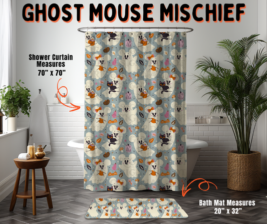 Preorder! Closes 6/10. ETA Sept. Ghost Mouse Mischief Custom Shower Curtain and/or Bath Mat