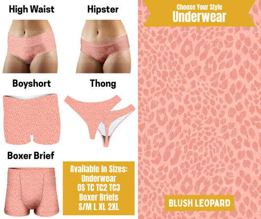 Preorder! Closes 10/28. ETA Jan. Brush Leopard Hipster, High Waist, Boyshort, & Thong Underwear & Boxer Briefs