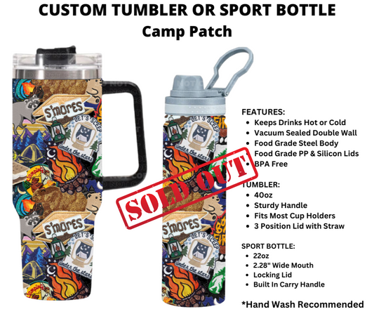 Camp Patch Custom Tumbler - Alonna's Legging Land