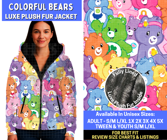 Preorder! Closes 10/20. ETA Jan. Colorful Bears Luxe Fur Jacket