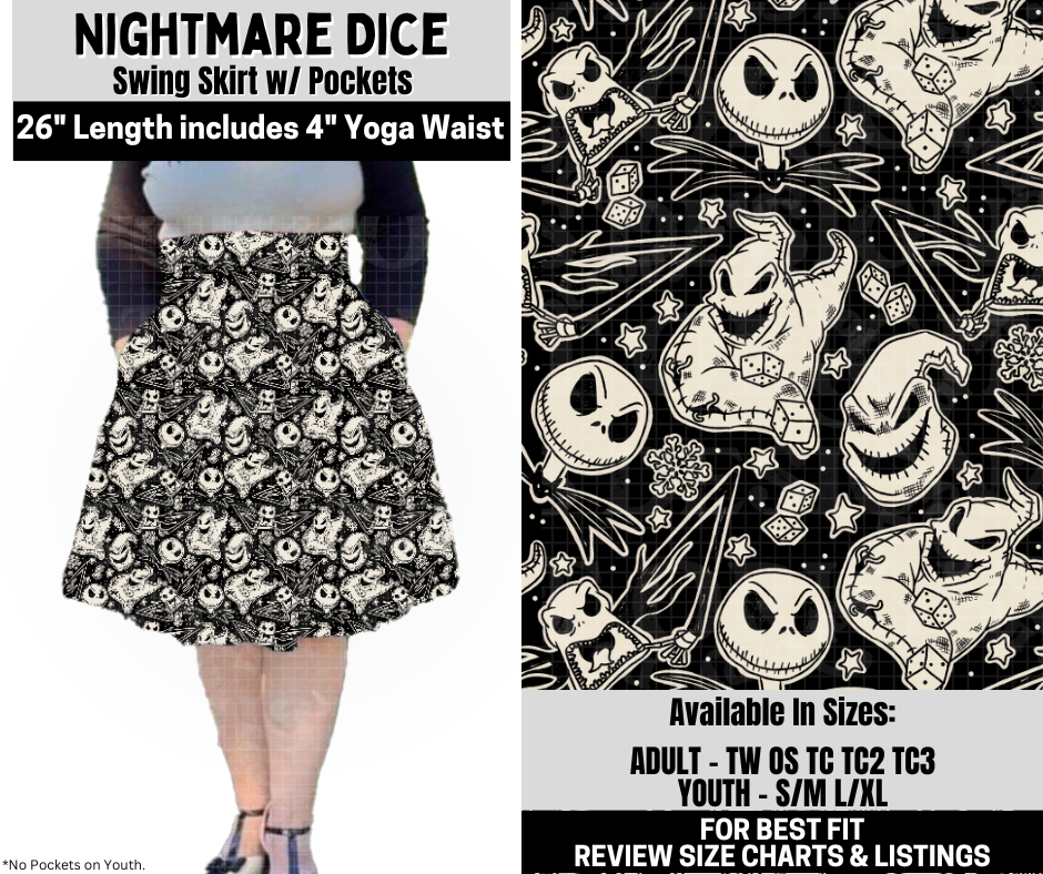 Preorder! Closes 10/6. ETA Dec. Nightmare Dice Swing Skirt