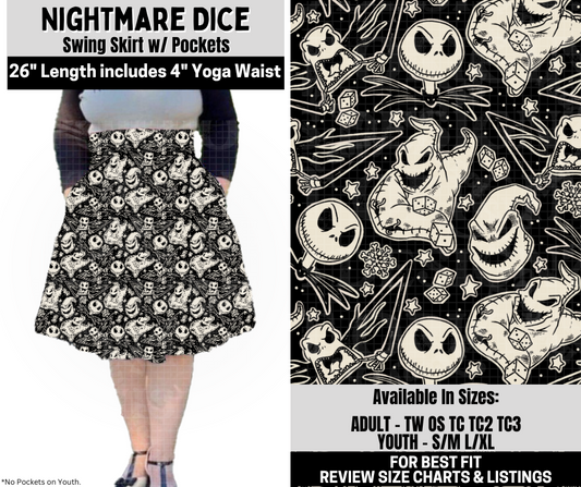 Preorder! Closes 10/6. ETA Dec. Nightmare Dice Swing Skirt