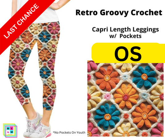 Retro Groovy Crochet Capri Length w/ Pockets - Alonna's Legging Land
