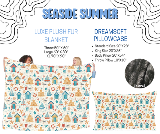 Preorder! Closes 4/29. ETA July. Seaside Summer Luxe Plush Fur Blanket and/or DreamSoft Pillowcase