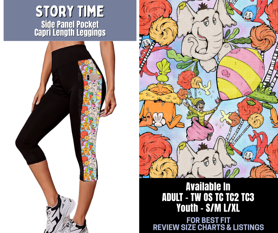 Preorder! Closes 1/8. ETA March. Story Time Side Panel Pocket Capri Length Leggings