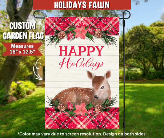 Preorder! Closes 9/22. ETA Dec. Holidays Fawn Garden Flag