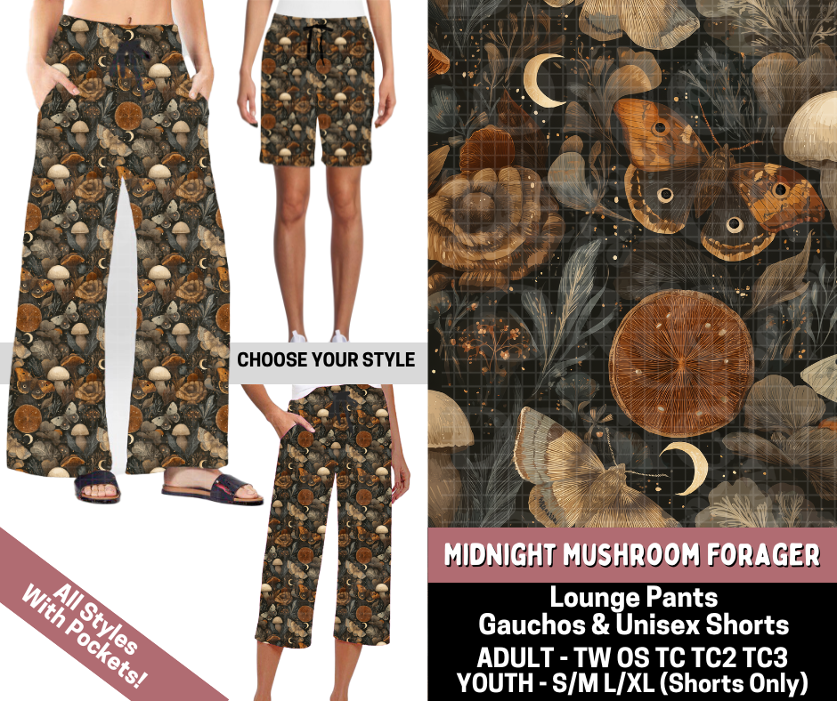 Preorder! Closes 6/11. ETA Sept. Midnight Mushroom Forager Combo Lounge Lengths
