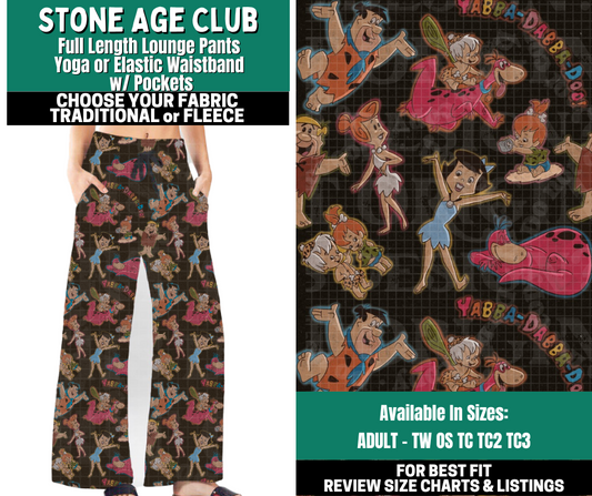 Preorder! Closes 10/27. ETA Jan. Stone Age Club Lounge Pants Choose Fleece or Traditional