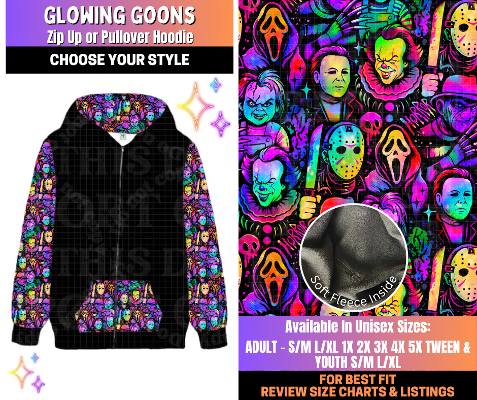 Preorder! Closes 12/10. ETA March. Glowing Goons Zip-Up or Pullover Hoodie