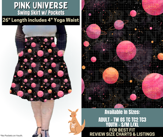 Preorder! Closes 10/2. ETA Dec. Pink Universe Swing Skirt