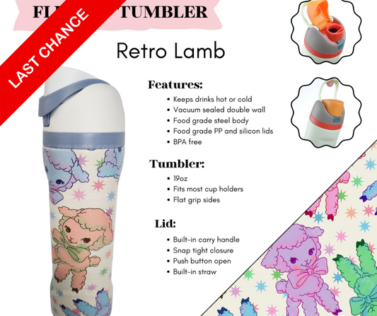 Retro Lamb Flip Top Tumbler