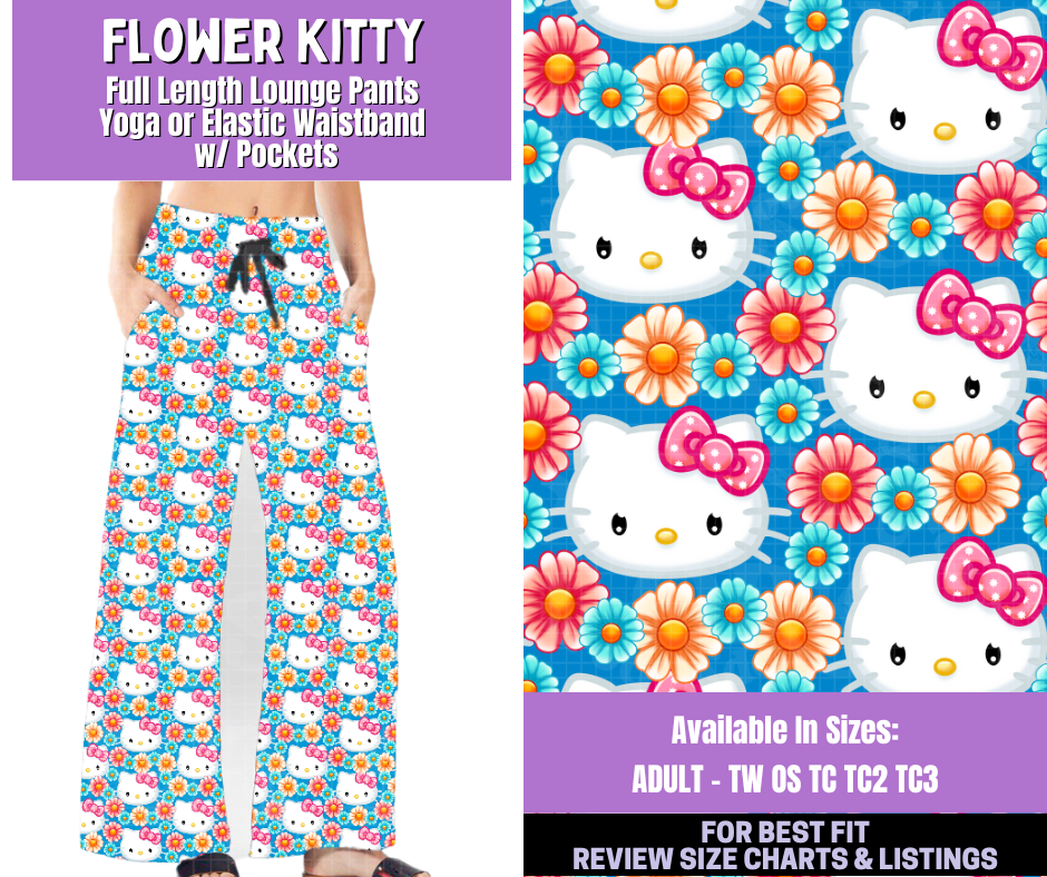 Preorder! Closes 1/5. ETA March. Flower Kitty Full Length Lounge Pants