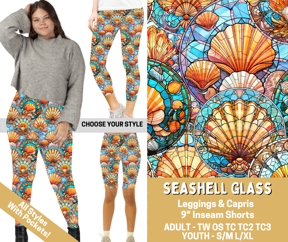 Preorder! Closes 2/26. ETA May. Seashell Glass Combo Legging Lengths - Alonna's Legging Land