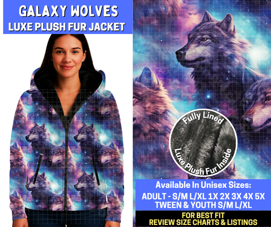 Preorder! Closes 10/29. ETA Jan. Galaxy Wolves Luxe Fur Jacket