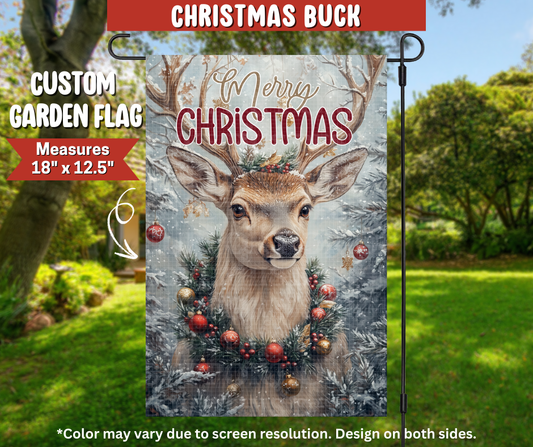 Preorder! Closes 9/22. ETA Dec. Christmas Buck Garden Flag