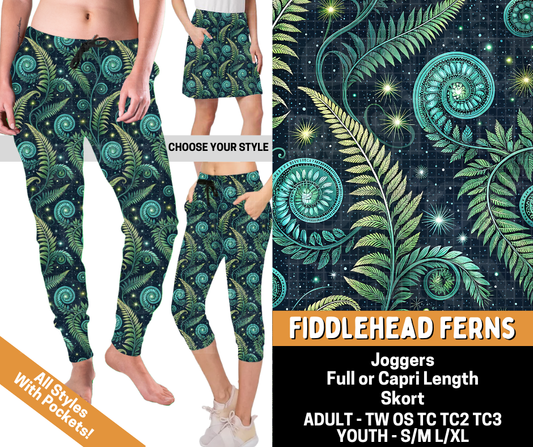 Preorder! Closes 6/1. ETA Sept. Fiddlehead Ferns Combo Jogger Lengths & Skort