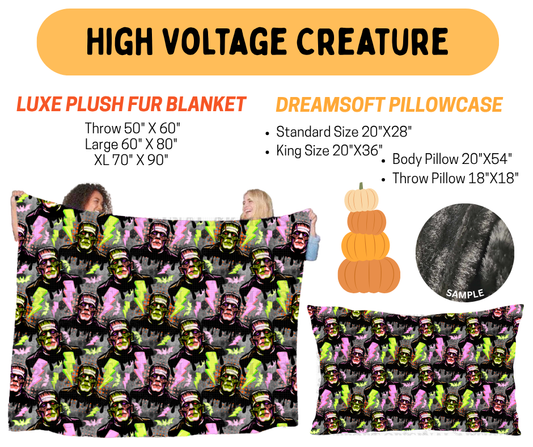 Preorder! Closes 7/8. ETA Oct. High Voltage Creature Fur Blanket and/or DreamSoft Pillowcase