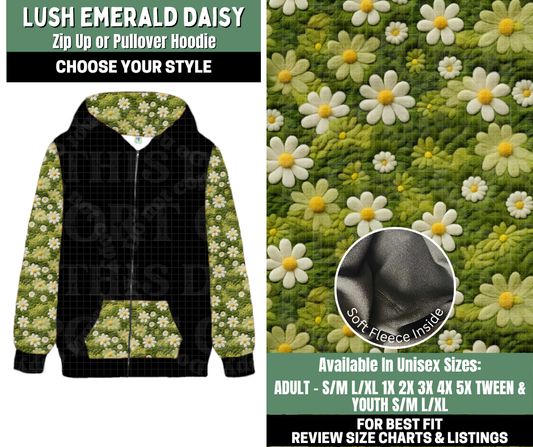 Preorder! Closes 12/4. ETA Feb. Lush Emerald Daisy Zip-Up or Pullover Hoodie