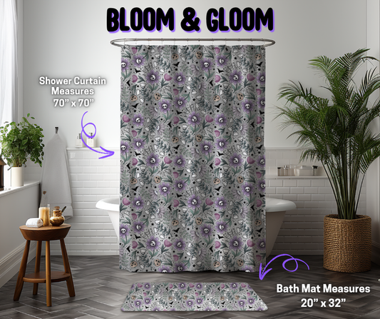 Preorder! Closes 12/8. ETA March. Bloom & Gloom Custom Shower Curtain and/or Bath Mat