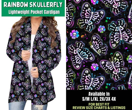 Preorder! Closes 2/18. ETA May. Rainbow Skullerfly Pocket Cardigan - Alonna's Legging Land