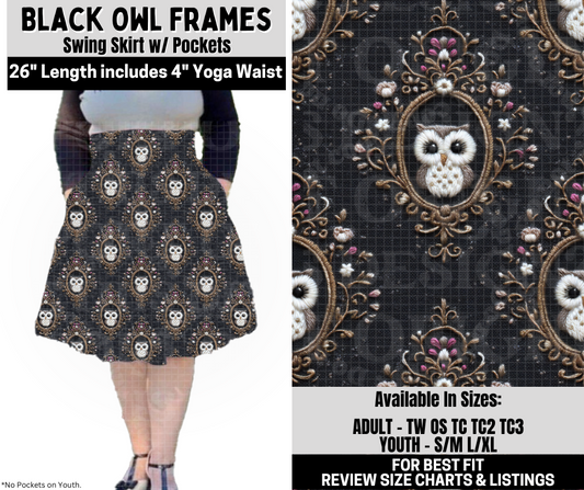 Preorder! Closes 10/6. ETA Dec. Black Owl Frames Swing Skirt