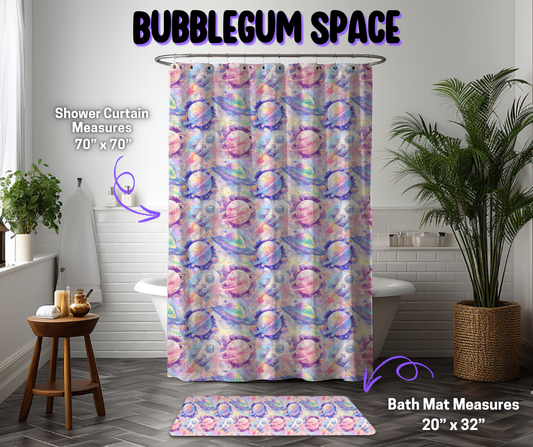 Preorder! Closes 12/8. ETA March. Bubblegum Space Custom Shower Curtain and/or Bath Mat