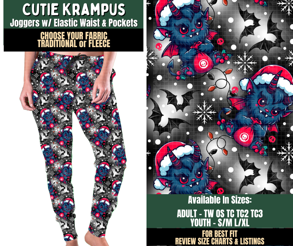 Preorder! Closes 8/12. ETA Nov. Cutie Krampus Joggers Choose Fleece or Traditional