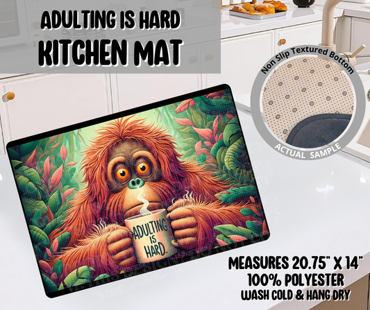 Preorder! Closes 4/20. ETA July. Adulting Is Hard Kitchen Mat