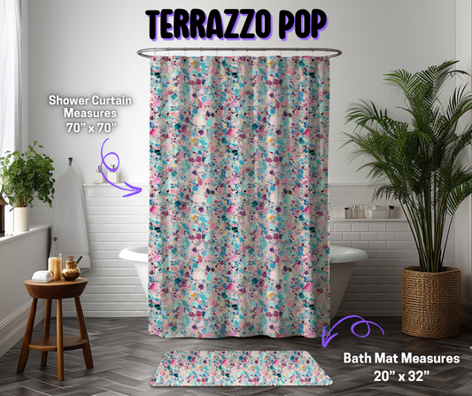 Preorder! Closes 12/8. ETA March. Terrazzo Pop Custom Shower Curtain and/or Bath Mat