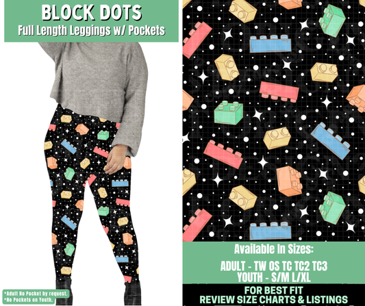 Preorder! Closes 1/7. ETA March. Block Dots Full Length Leggings w/wo Pockets