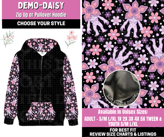 Preorder! Closes 1/12. ETA March. Demo-Daisy Zip-Up or Pullover Hoodie
